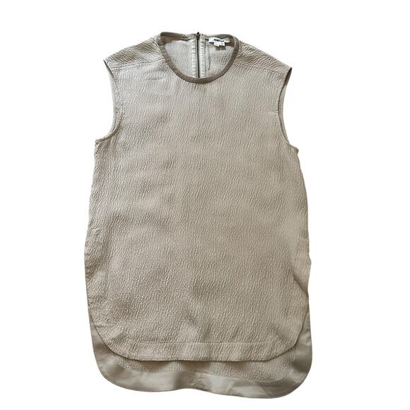 Helmut Lang light gray silk &  leather sleeveless top size P - Picture 12 of 12